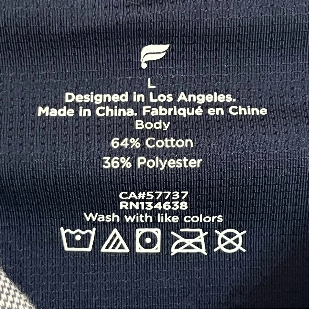 Fabletics Mens The Dash Long Sleeve Button Up Shirt Size Large Knit Navy Heather
